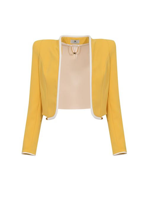 Giacca in crêpe leggero con piping 3D Elisabetta Franchi | GI21461E2FA5